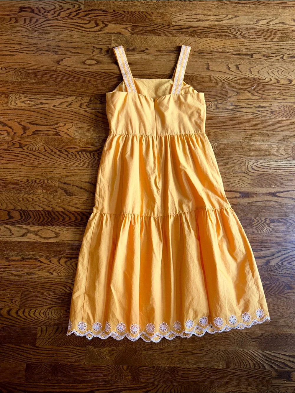 J.Crew Factory Eyelet HemMidi Dress Size 2 Cottagecore Coastal Grandmother